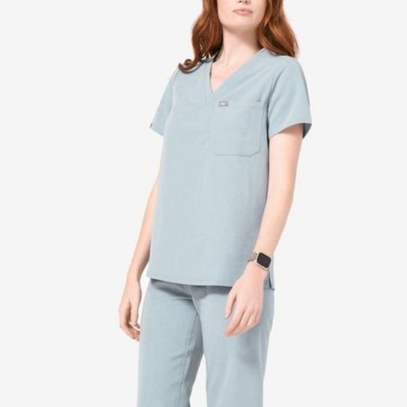 Figs Other - Figs Dusty Blue Catarina Small & Matching  Kade Cargo X-Small Tall Scrub Pants